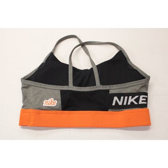 Nike Icon Clash Light Support Sports Bra Womans Medium Colorblock Orange Black - Picture 2 of 7